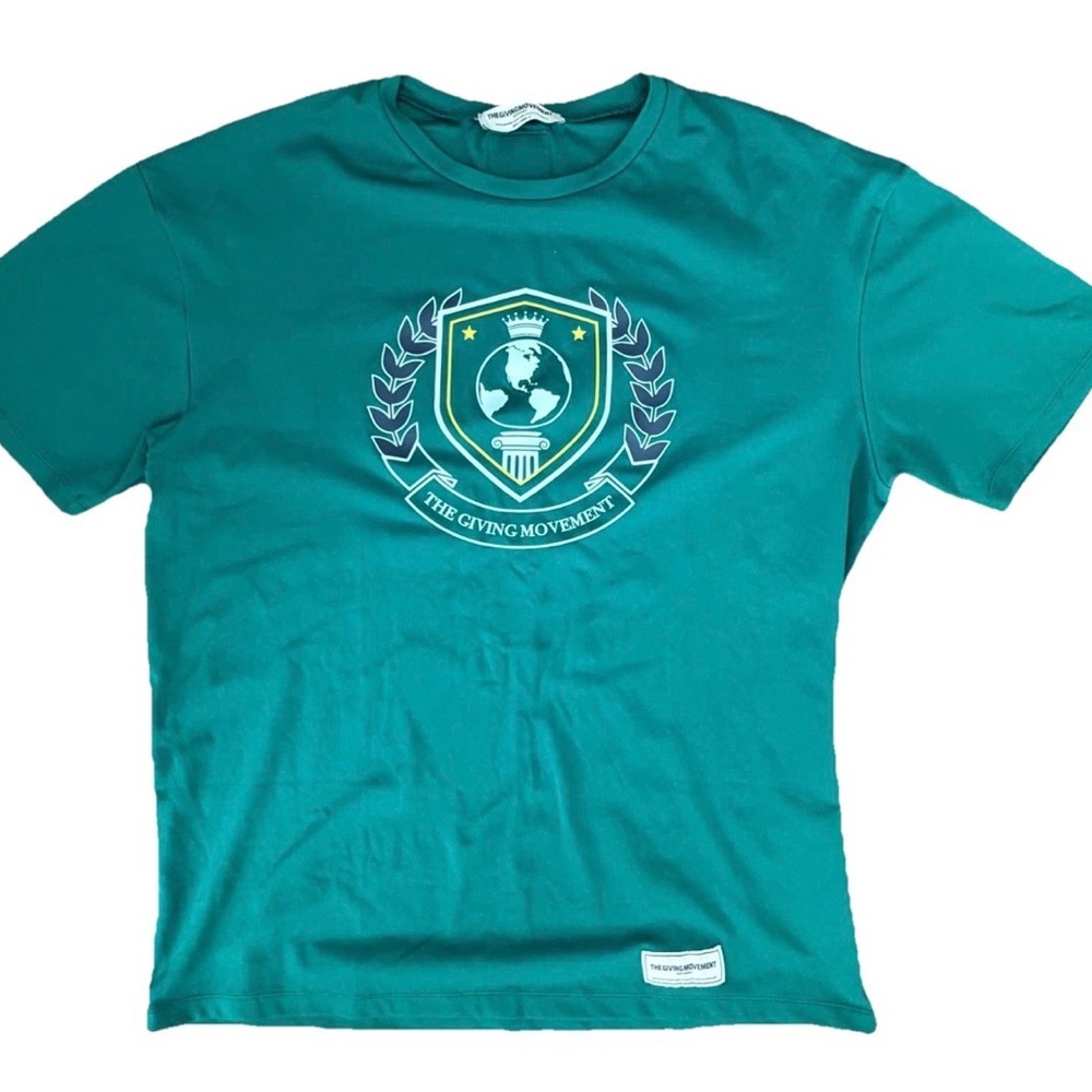 The Giving Movement Green Graphic Tee Sustainable Logo Shirt S